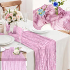 6-Pack Pink Cheesecloth Table Runners – 10FT (35x120 Inch) Boho Rustic Gauze Fabric Cheese Cloth Table Runner for Weddings, Baby Showers, Bridal Shower, Farmhouse & Birthday Party Decor