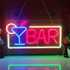 JYWJ BAR Neon Sign,USB Interface With Switch,Decorations For Bedroom,Bars,Commercial Venues,And Various Holiday Parties BAR Neon Light (Red+Green)