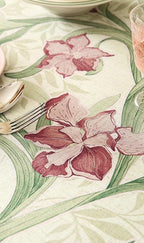 patdrea Designer Green Rectangle Tablecloth,Framhouse Vintage French Violets Pattern Tablecloths,Elegant Floral Table Cover Decor for Kitchen Dining Christmas,Party,Thanksgiving,55"x79"-Tara a