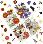 80P Vintage Pastel Dried Flowers for Crafts, Real Natural Pressed Flowers in Retro Soft Tones for Resin Art, DIY Crafts, Jewelry, Candle Decor & Scrapbooking – Tweezers Included