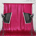 Poise3EHome 8FT x 10FT Sequin Photography Backdrop Curtain for Party Decoration, Hot Pink