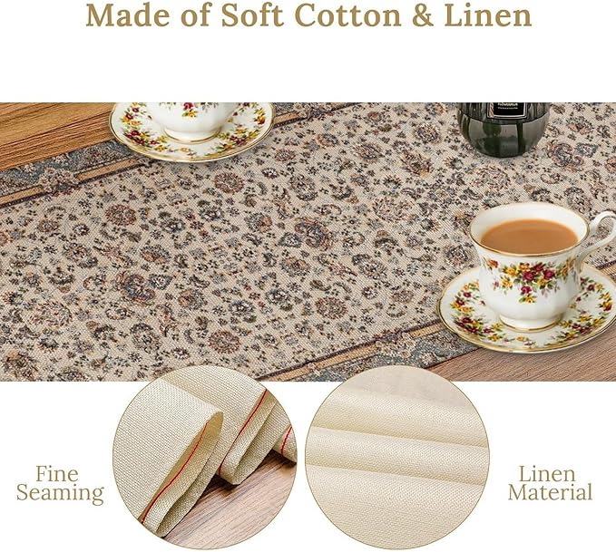 Farmhouse Vintage Flower Table Runner Morris Floral Farmhouse Rustic Coffee Kitchen Home Dining Party Table Decor 13x60in