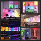 RGB Puck Lights with Remote Control, 2000mAh Rechargeable Stick on Led Lights, 9 Colors & 2 Dynamic, Tap Light with Timing,Under Cabinet Lighting for Closet,Kitchen,Cabinet,Shelf(Silver, 3 Pack)