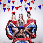 Red Blue Silver Party Decorations Metallic Fabric Triangle Pennant Banner Flag Bunting Garland for Graduations 4th of July American USA National Day Patriotic Veterans Birthday Outdoor Party Supplies