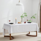 EVERLY 100% Pure Linen Rectangle Tablecloths 60x144Inches for Dining, Buffet Parties, Picnic,Events, Weddings and Restaurants, Decorative Halloween, Thanksgiving Machine Washable Tablecloths-White