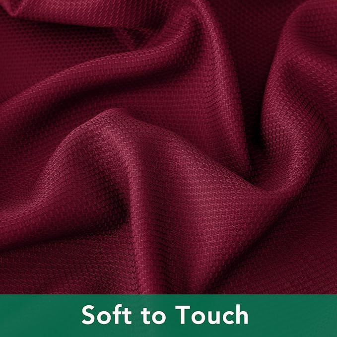 Biscaynebay Textured Fabric Christmas Rectangle Table Cloth 52x70 Inches, Burgundy Water Resistant Tablecloths for Dining, Kitchen, Wedding, Parties etc. Machine Washable