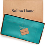Solino Home Linen Tablecloth 60 x 144 Inch - Classic Hemstitch 100% Pure Linen Teal Table Cloth for Rectangle Tables - Machine Washable Tablecloth for Fall, Autumn