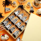 24 Pcs Halloween Disco Ghosts Decor Halloween Ornament Silver Mirror Disco Skeleton Tabletop Centerpiece for Holiday Cosplay Home Props Gift Party Decorations (Sliver)