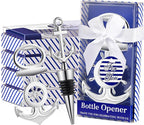 Zhehao 50 Pcs Anchor Bottle Stopper Bottle Opener Wine Bottle Stopper for Beach Nautical Themed Gifts Set Wedding Party Favors Bridal Baby Shower Decorations Holiday Birthday Souvenirs Guests, Silver