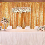 JYFLZQ Gold Sequin Backdrop Curtains 10ft x 10ft 1 Panel Glitter Photo Booth Backdrops Sparkly Photography Background Drapes for Parties Wedding Bridal Showers