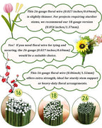 50 PCS FIVEIZERO 16 Gauge White Floral Wire Stems for Artificial Flower Making,Florist Wire,Flower Wires for Crafts,Alambre para Flores for Wreaths, Flower Arrangements and DIY Projects