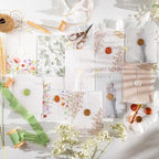 50 Pack Pre-Folded Vellum Jackets For 5x7 Invitations,AZAZA Gorgeous Translucent Invitation Sleeves,115GSM Vellum Jackets 5x7, Wedding Invitation Accessories, For Weddings Birthdays,Rose Golden Roses