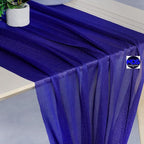 MDS Halloween Chiffon Table Runner - 25 Pack, 29 x 170 Inches, 14ft Each - Sheer Spooky Table Runners for Haunted House Parties, Trick-or-Treat Tables, Witchy Décor, Wedding & Events - Royal Blue