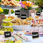 LotFancy 20 Pack Mini Chalkboard Signs with Support Easels and 10 Extra Stickers, Food Labels for Party Buffet Table, Weddings, Table Numbers, Message Board and Event Decorations