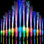 Lewtemi 60 Pack Fiber Optic Wand Glow Wand LED Light Up Wand Bulk with 3 Flashing Models Flashing Sticks with Included Batteries for Birthday Party Favor Wedding Halloween Christmas (Novel Colors)