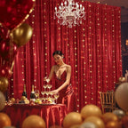 20ftx10ft Red Sequin Backdrop Curtain Panels for Parties, 4 Panels Wrinkle Free Glitter Photo Backdrop Drapes Shimmer Back Drop Cloth for Wedding Birthday Christmas Photography Background