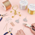 BENECREAT 15 Gauge 220FT Aluminum Wire Anodized Jewelry Craft Making Beading Floral Colored Aluminum Craft Wire - Gold