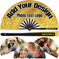 Custom Fans with Your Photo/Text - Personalized Folding Hand Fan for Line Dancing, Weddings, Parties | Decorative Gift for Women, Church Events & Dance Performances (10, 13 Inch)