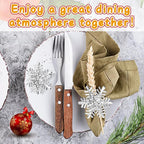 Halatool Christmas Silver Snowflake Napkin Rings Set of 6, Dinner Table Napkin Holder for Christmas Thanksgiving Winter Holiday Place Setting, Weddings, Party Table Decoration