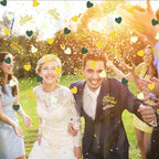 200PC Greenery Engagement Party Decorations Sage Green and Gold Heart Engagement Confetti Just Engaged Table Scatters for Nature Wedding Bridal Shower Bachelorette Party Decor Supplies