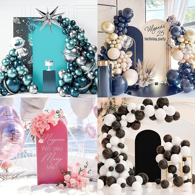 Wedding Arch Covers Spandex Arch Backdrop Covers 6.6FT Arch Stand Cover Arch Covers Stretchy Backdrop for Wedding Birthday Party Decoration Baby Shower (Black, Cover Only)