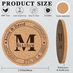 Custom Coasters Personalized Cork Coasters Bulk with Logo Wedding Personalized Cork Natural Wood Engraved Drink for Wedding Favors (Cork Coasters - Circle)