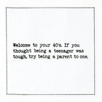 Five Star Napkins 40th Birthday Quotes White Cotton Cocktail Napkins, Beverage Napkins, Bar Napkins, Cloth Napkins, Party Napkins, Events, Holidays, Weddings, Birthdays, Disposable, 4.5" x 4.5"- (50x)