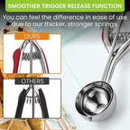 Spring Chef Red Large Stainless Steel Cookie Scoop for Baking - Multifunctional #20 Melon Baller with Trigger Release, 2.93 Tbsp Food Scooper for Ice Cream - Dishwasher Safe Cookie Dough Scoop