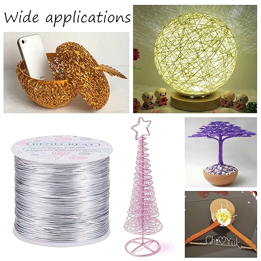 BENECREAT 20 Gauge 770FT Aluminum Wire Anodized Jewelry Craft Making Beading Floral Colored Aluminum Craft Wire for Halloween Decoration - Purple