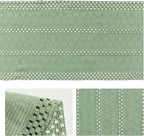 Artoid Mode Light Green Farmhouse Woven Rustic Hollow Table Runner, Seasonal Holiday Kitchen Dining Table Decoration for Home Party Decor 12x36 Inch