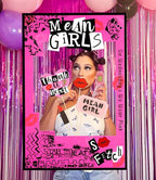 LaVenty Mean Girls Party Photo Booth Props Frame Mean Girls Party Decoration Y2k Birthday Party Decorations Hot Pink Girl Birthday Party Supplies