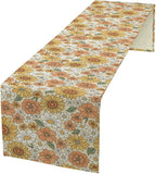 Vintage Floral Table Runner,Boho 70s Style Retro Daisies Flower Table Runner for Kitchen Dining Table Home Party Decoration 13x72 Inch