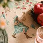 patdrea Designer Beige Rectangle Small Tablecloth,Vintage Italian Durable Linen Trees Pattern Table Cloth,Decor Table Cover Cloth for Kitchen Dining,Christmas,Thanksgiving,55"x71"-Tatiana a