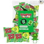 Ring Pop Green Halloween Candy Lollipops, 30Ct Bulk Candy Individually Wrapped in Green Watermelon Flavor, Full Size, Fun Hard Candy For Trick or Treat, Halloween Bowls, Gifts, Party Favors for Kids