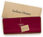 Solino Home Cotton Linen Red Table Runner 72 Inches Long - Hemstitch Table Runner 14 x 72 Inch for Dresser, Dining and Christmas, Holiday
