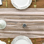 Artoid Mode Pearl Pink Gauze Table Runner 59x120 Inch , Seasonal Sheer Kitchen Dining Holiday Wedding Birthday Baby Shower Table Decor for Home Party