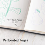 Beechmore Books A4 Sketchbook – 8.5x11 Premium Vegan Leather Bound Large Sketch Book Hardcover with 156 Thick 160gsm Perforated Ivory Pages, Blank Sketch Pad, Gift Boxed, Back Pocket, Ribbon Bookmark