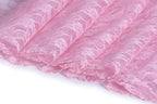 MDS Pack of 25 Wedding 12 x 108 inches Lace Table Runner for Wedding, Decorations for Birthday Parties, Banquets, Graduations, Engagements, and Runners fit Rectangle, Round Table- Blush Pink