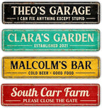 Custom Metal Signs for Home Decor - Personalized Outdoor Street Sign, Fade Resistant Aluminum, UV Protected & Weatherproof - 4x18 Inches