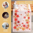Maison d' Hermine Table Runner 100% Cotton Double Layer Table Runners 72 inches Long for Thanksgiving Christmas Decorations Home Kitchen Dining Party Wedding (Crystal Star, 14.5" x 72")