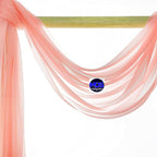 MDS Halloween Chiffon Draping Fabric - 2 Panel, 30" Wide x 100ft Long - Sheer Spooky Arbor & Canopy Drapery for Haunted House Backdrops, Party Ceilings, DIY Costumes & Themed Events - Peach