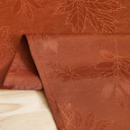 Smiry Fall Table Runner - 13x72 Inch Autumn Leaves Damask for Harvest Parties and Thanksgiving Dinner, Rust