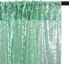Poise3EHome Mint Green Sequin Backdrop Curtain,4 Panels 2FTx8FT Glitter Background for Party Birthday Party Baby Shower Wedding Christmas Thanksgiving Halloween Holiday Festival Decor