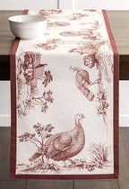 Maison d' Hermine Table Runner 100% Cotton Single Layer Table Runners 72 inches Long for Thanksgiving Christmas Decorations Home Kitchen Dining Party Wedding (Holy Jouy - Brown, 14.5" x 72")