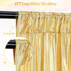 Gold Backdrop Curtains for Birthday Party: 4.8ftx8ft Sequin Background Baby Shower Curtain Drapes for Graduation Arch Backdrop