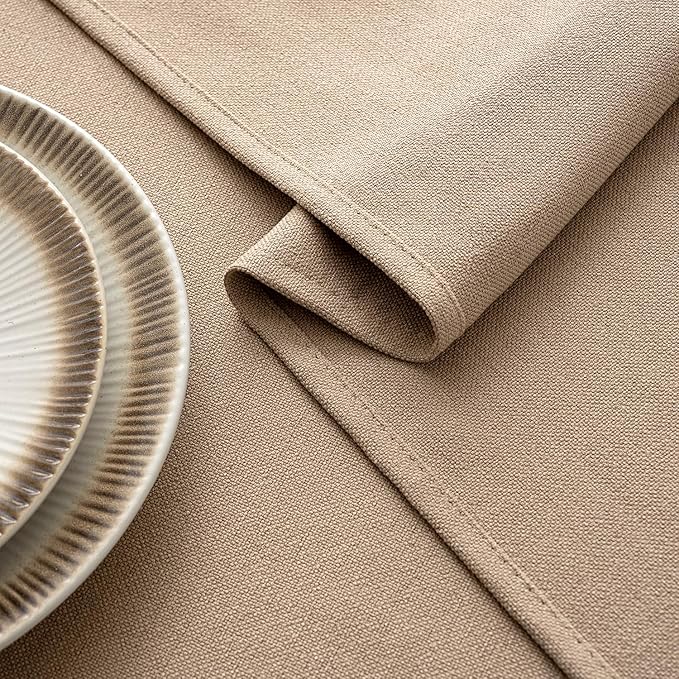 MIULEE Brown Linen Tablecloth 60x104 Inch Rectangle Table Cloth Waterproof,Stain Resistant & Wrinkle Resistant for Dining Party Wedding