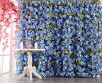 Flower Garland, Artificial Hydrangea Vine Flowers, Hanging Fake Hydrangeas Vine for Room Anniversary Wedding Birthday Christmas Wall Arch Decor, 2 Pcs, Floral Garland, Blue Flower