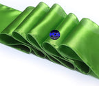 MDS Pack of 150 PCS Satin Chair Sashes Charmeuse Sateen Dining Chair Bows Ribbon Ties Back Sash for Wedding Party Birthday Home Hotel Restaurant Banquet Decoration (7 x 108 Inch, Parrot Green)