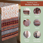 Maison d' Hermine Table Runner 100% Cotton Single Layer Table Runners 108 inches Long for Thanksgiving Christmas Decorations Home Kitchen Dining Party Wedding (Fair Isle, 14.5" x 108")
