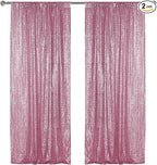 Sugargirl Pink Sequin Backdrop Curtain 2 Panels 2FTx8FT Glitter Pink Background Drapes Sparkle Photography Backdrop for Party Wedding Birthday Wall Decoration
